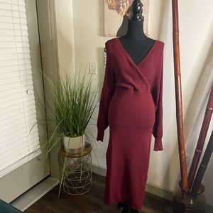 Burgundy sweater dress